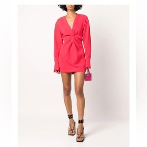 A.L.C. 
Zoey Twist-Front Crepe Mini Dress
Color: PINK 
Size: 6